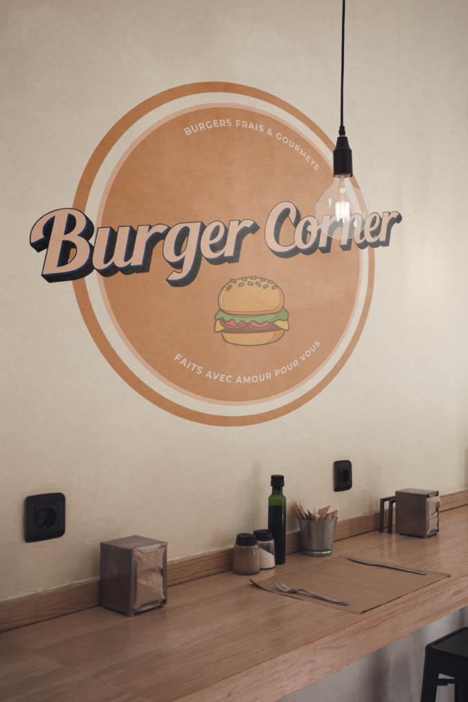 Crealine Studio – Création de l’identité visuelle d’un restaurant de burgers
