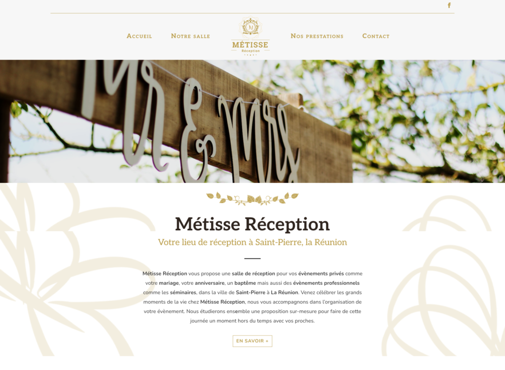 Site Métisse Réception réalisation Crealine Studio freelance webdesigner à Lille France