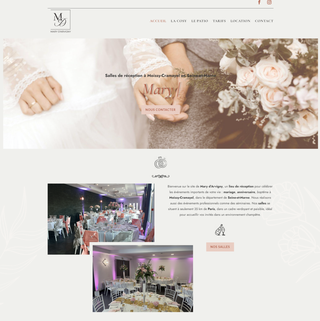 Site internet Mary d’Arvigny réalisation Crealine Studio freelance Webdesigner Créateur de site internet à Lille France